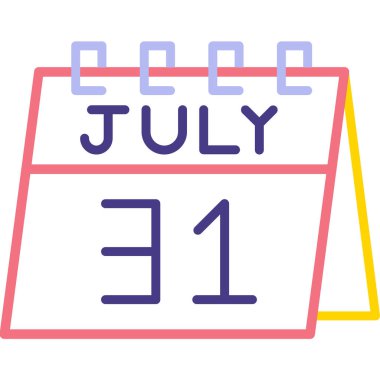 4 Temmuz - takvim simgesini - vektör çizim