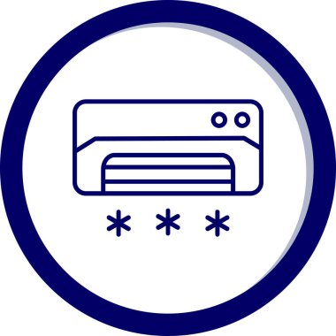 Kredi kartı vektör simgesi. Bu yuvarlak düz sembol beyaz arkaplanda kobalt ve gri renklerle çizilir.