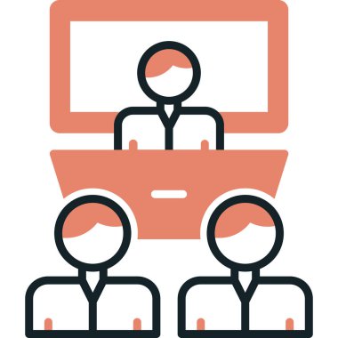 Düz biçimli konferans toplantı simgesi