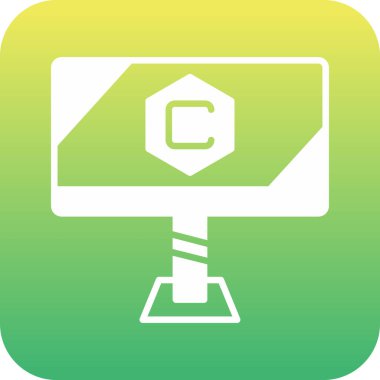 Bilgisayar monitör simgesini, basit vektör çizim