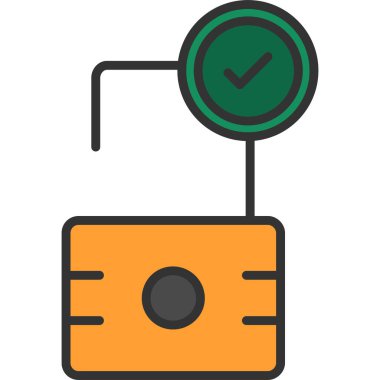 Güvenli kutu simgesi. düz dizayn.