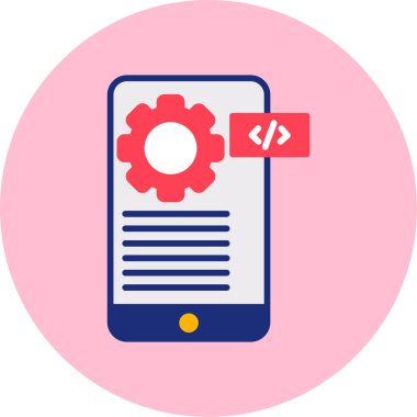 Kodlama geliştirme mobil simgesi