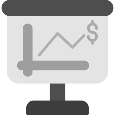Mali rapor vektör simgesi. Düz sembolü, gri renkli, yuvarlak açılar, beyaz arka plan tarzıdır
