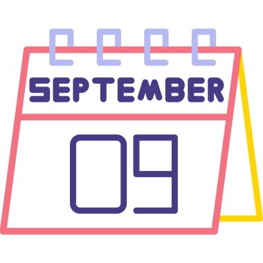 9 Ağustos takvim simgesi, ayın takvim ayı takvim simgesi tasarımı ve beyaz arkaplan