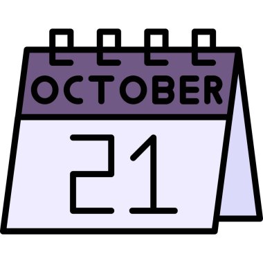 2 Ekim - 12 vektör illüstrasyonlu takvim