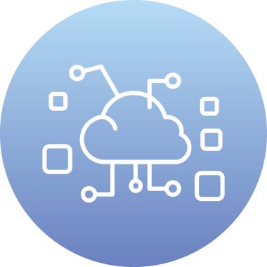 bulut hesaplama simgesi, vektör illüstrasyonu