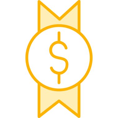 Kurdeleli altın sikke izole edilmiş simge beyaz arkaplan