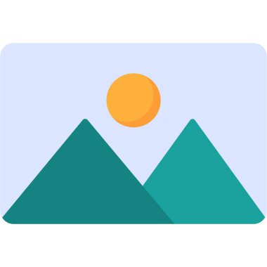 güneş ve manzara ikonu vektör illüstrasyonu