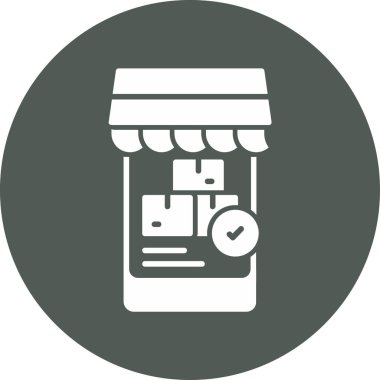 Dükkan Vektörü Glyph Simgesi Tasarımı