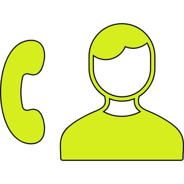 Çağrı merkezi müşteri simgesi. ana hatlı müşteri hizmeti merkezi vektör rengi düz izole