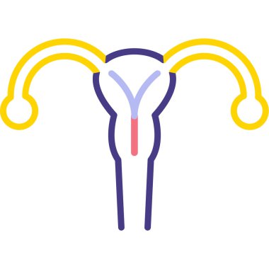 dişi üreme sistemi simgesi. Web için insan sistem vektör simgesinin düz çizimi