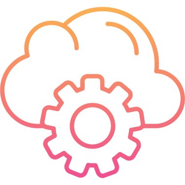 Bulut Hesaplama. Web simgesi basit illüstrasyon