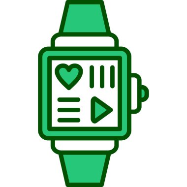 Kalp saati ikonu. kalp saat vektör renk düz izole