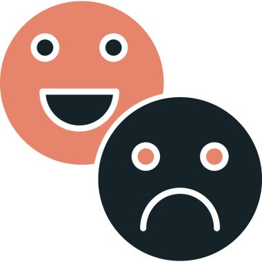 üzgün gülen yüz simgesi, vektör tasarımı