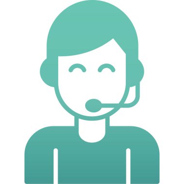 Çağrı Merkezi operatörü düz vektör simgesi