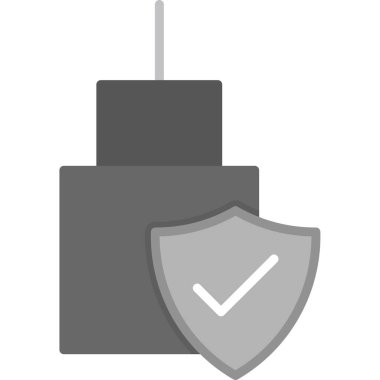 Kalkan vektör simgesi. Beyaz arka plan kalkanında basit vektör logosu izole edildi.