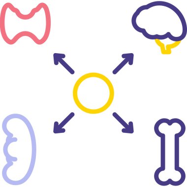 Beyin. Web simgesi basit illüstrasyon