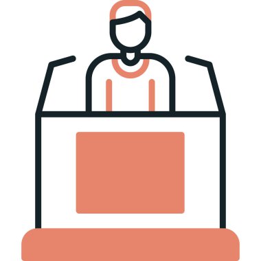 Seçim kampanyası renk ikonu vektör illüstrasyonu