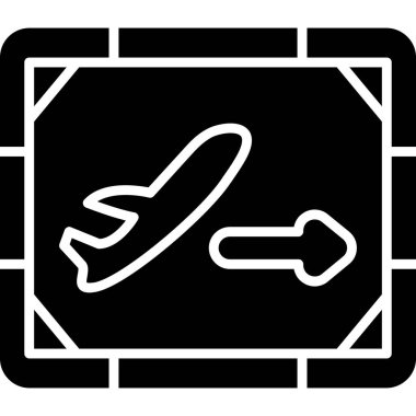 Uçak simgesinin vektör illüstrasyonu