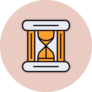 Kum saati simgesi, vektör illüstrasyonu