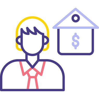 Banka hesap simgesi. Web için finans vektör simgelerinin özet çizimi