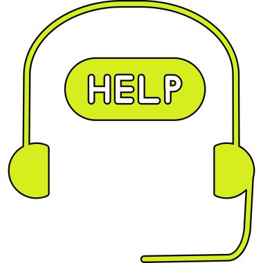 Çizgi film tarzında simgeyi aramaya yardım et. Beyaz arkaplanda yardımcı vektör illüstrasyonu. yardım merkezi iş konsepti.