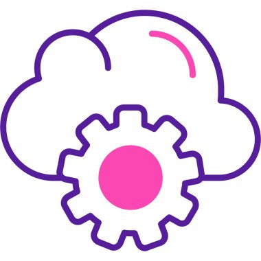 Bulut Hesaplama. Web simgesi basit illüstrasyon