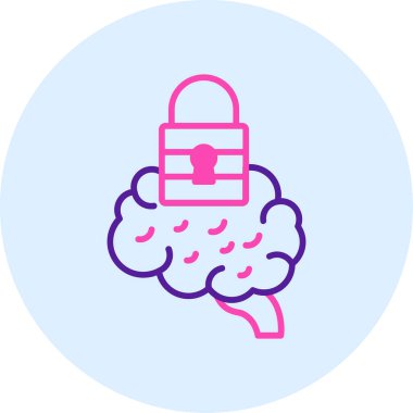 Beyin. Web simgesi basit illüstrasyon