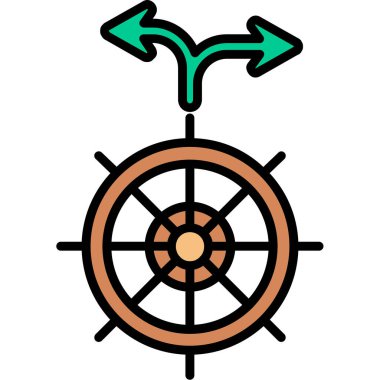 Tekerlek ikonlu tekerlek. Web tasarımı için tekerlek vektör simgesinin ana simgesi