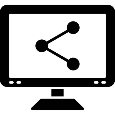 Web simgesi ile bilgisayar monitörü