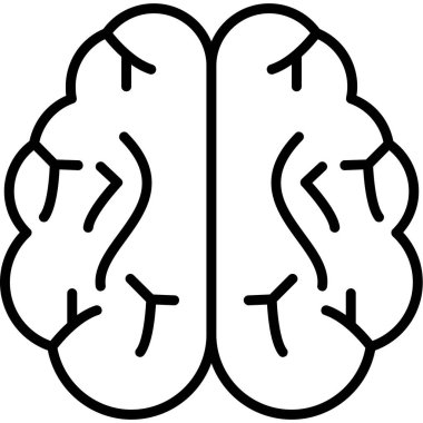 beyin ikonu vektör illüstrasyonu