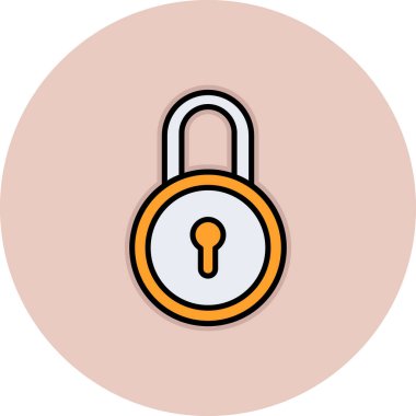 Kilit. Web simgesi basit illüstrasyon