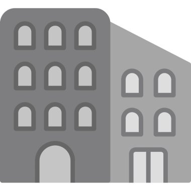 düz stil mimari yapı simgesi oluşturma