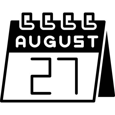 Siyah simgeli takvim, vektör illüstrasyonu