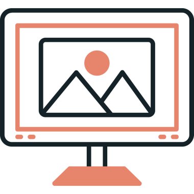 Bilgisayar. Web simgesi basit illüstrasyon