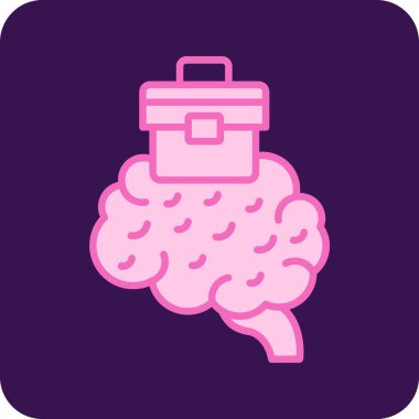 Beyin. Web simgesi basit illüstrasyon