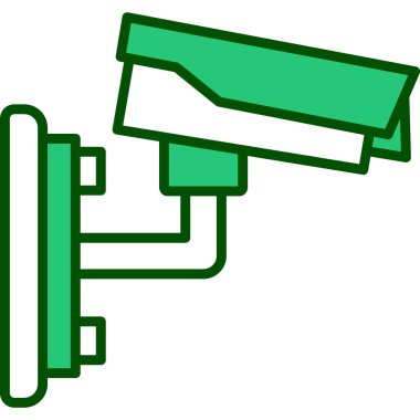 Güvenlik kamerası simgesi. Web için ccTV kamera vektör simgelerinin özeti