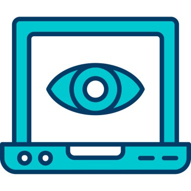 göz ve ekran vektör illüstrasyon tasarımlı bilgisayar