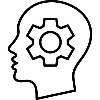 Beyin. Web simgesi basit illüstrasyon