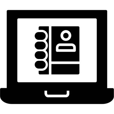 Kitap çevrimiçi kitaplık simgesi ana hatlar biçiminde