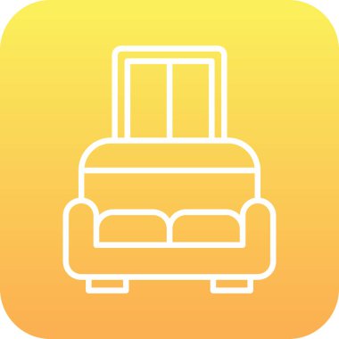 Benzersiz otel yatağı kabartma vektör simgesi