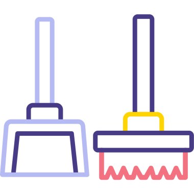 temizlik fırçası. Web simgesi basit illüstrasyon