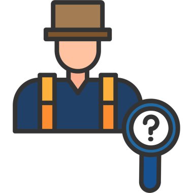 arama vektörü düz renk simgesi