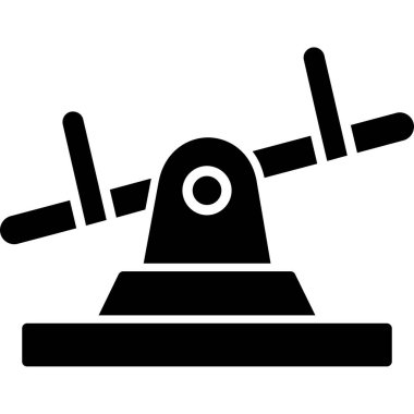 uydu çanak anten simgesi. biçim düz sembol, siyah renk, yuvarlak gri arkaplan, beyaz arkaplan.