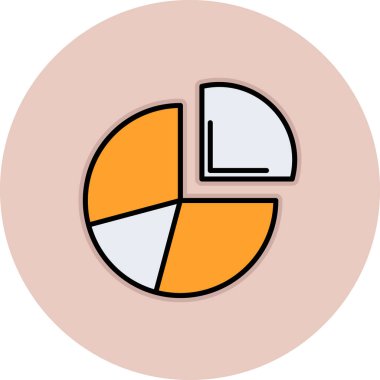 Pasta grafiği vektör simgesi modern basit illüstrasyon