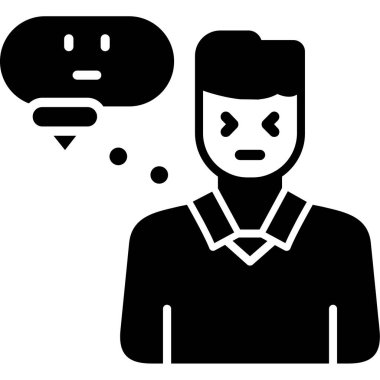 kızgın kişi simgesi, basit illüstrasyon