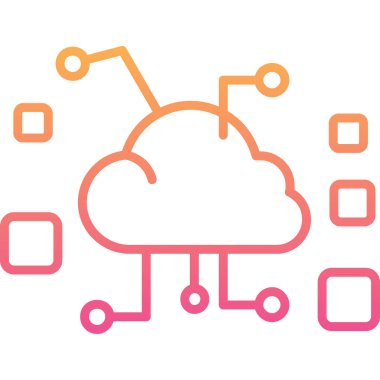 bulut hesaplama vektör çizgisi simgesi