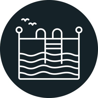 Havuz. Web simgesi basit illüstrasyon