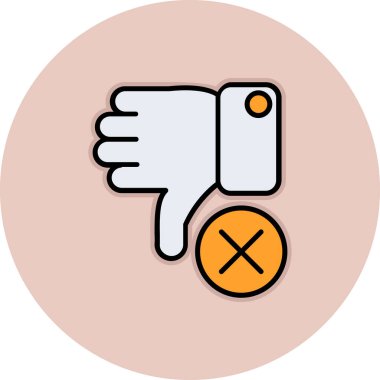 Çemberin içinde başparmak işareti olan bir haçın vektör simgesi