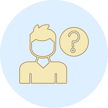 Soru işareti olan bir kişinin vektör çizimi